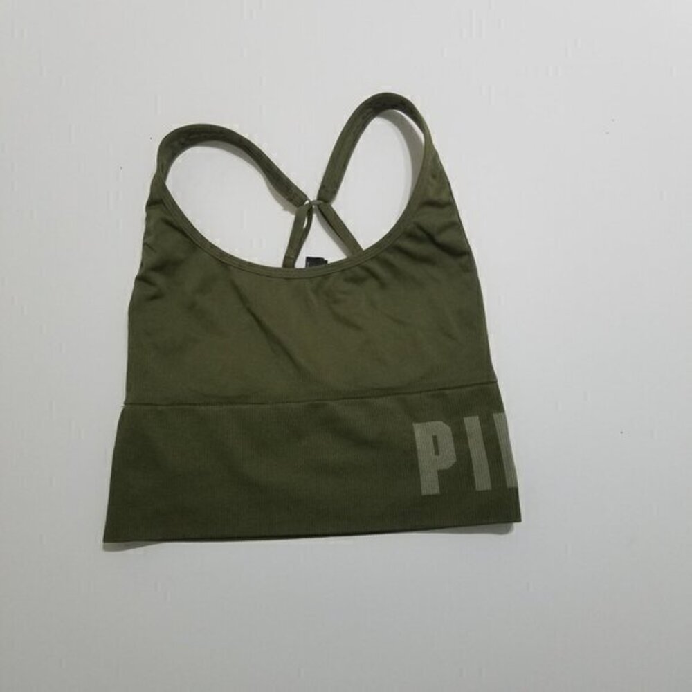 PINK Victoria's Secret Seamless Lightly Lined Sports Bra Green Size S